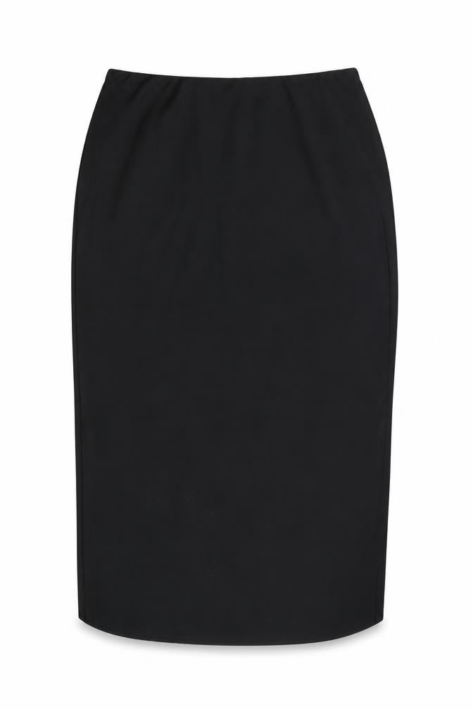 Front view of Red Herring Women’s Black, size UK 12, Pencil Midi Skirt