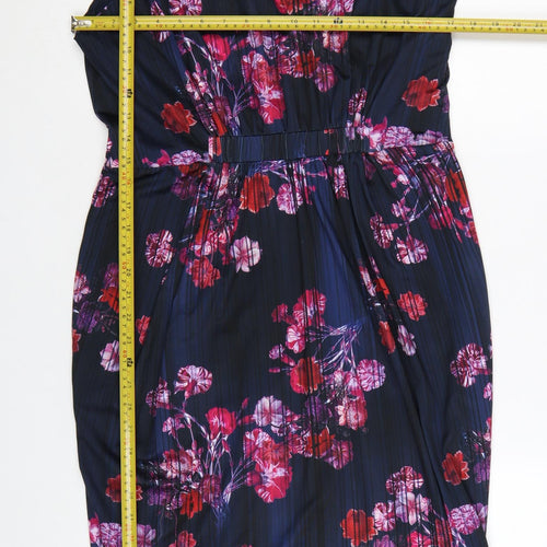 Phase Eight Women's Multicoloured Floral V-Neck Sheath Dress Size 16