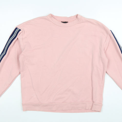 Topshop Petite Pink Long Sleeve Pullover Sweatshirt UK 10