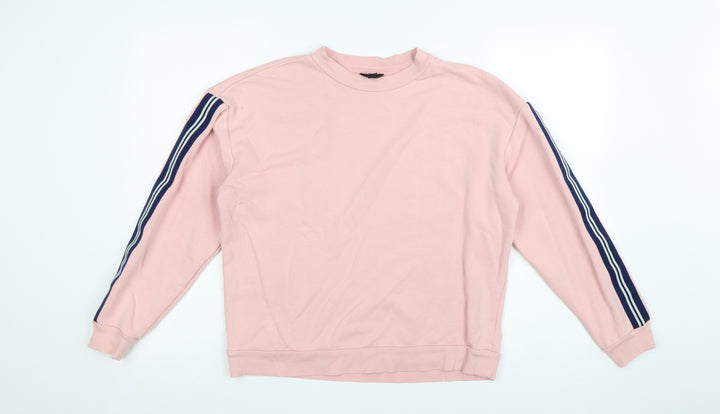 Topshop Petite Pink Long Sleeve Pullover Sweatshirt UK 10