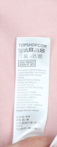 Topshop Petite Pink Long Sleeve Pullover Sweatshirt UK 10