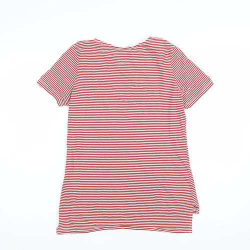 Dorothy Perkins Women Red Striped Mon Cheri T-Shirt Size 10