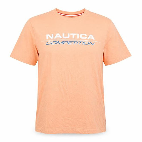 Nautica Competition Women's Peach T-Shirt UK 10 100% Cotton Short Sleeve