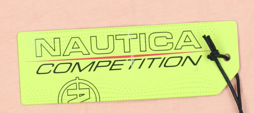 Nautica Competition Women's Peach T-Shirt UK 10 100% Cotton Short Sleeve
