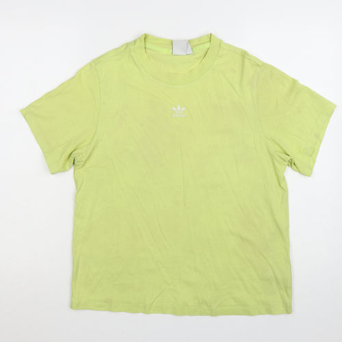 Adidas Women's Green Short Sleeve Cotton Sports T-Shirt Size 10