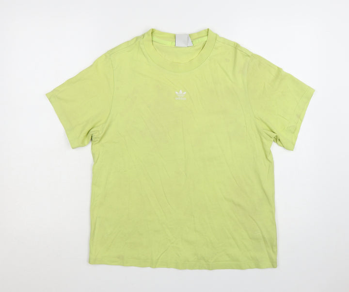 Adidas Women's Green Short Sleeve Cotton Sports T-Shirt Size 10