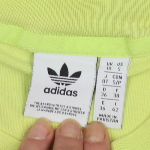 Adidas Women's Green Short Sleeve Cotton Sports T-Shirt Size 10