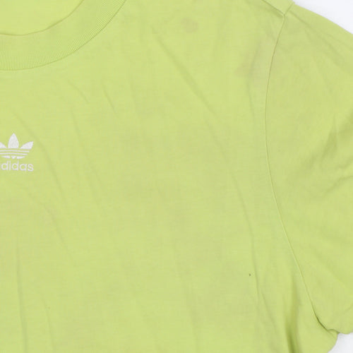 Adidas Women's Green Short Sleeve Cotton Sports T-Shirt Size 10