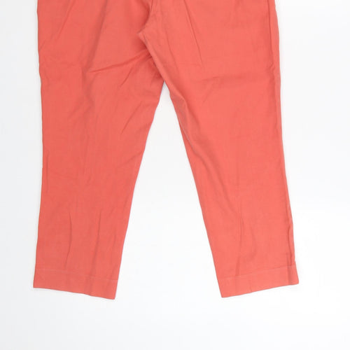 Next Petite Orange Cropped Slim Trousers Women’s Size 10P Cotton Blend