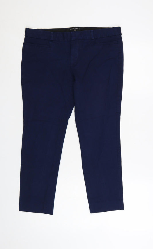 Banana Republic Women Petites Blue Slim Cropped Trousers Size 10