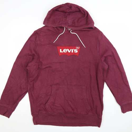 Levi's Men's Red XL Pullover Hoodie with Logo Graphic