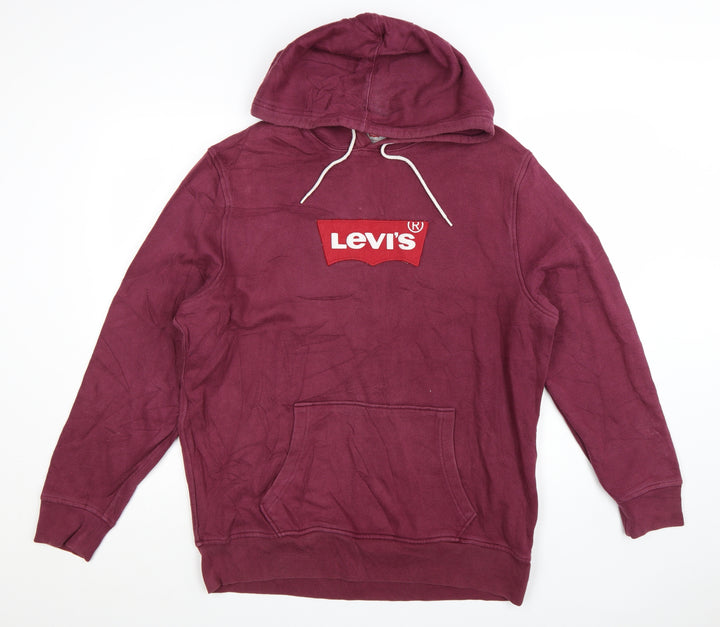 Levi's Men's Red XL Pullover Hoodie with Logo Graphic