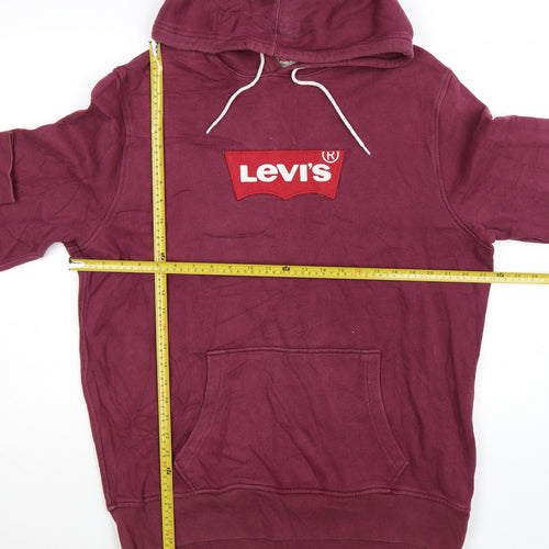 Levi's Men's Red XL Pullover Hoodie with Logo Graphic