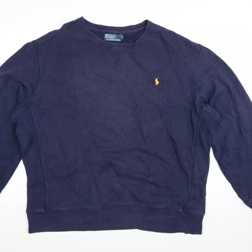 Polo Ralph Lauren Men's Blue XL Crew Neck Cotton Pullover Sweatshirt