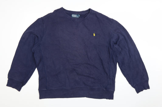 Polo Ralph Lauren Men's Blue XL Crew Neck Cotton Pullover Sweatshirt