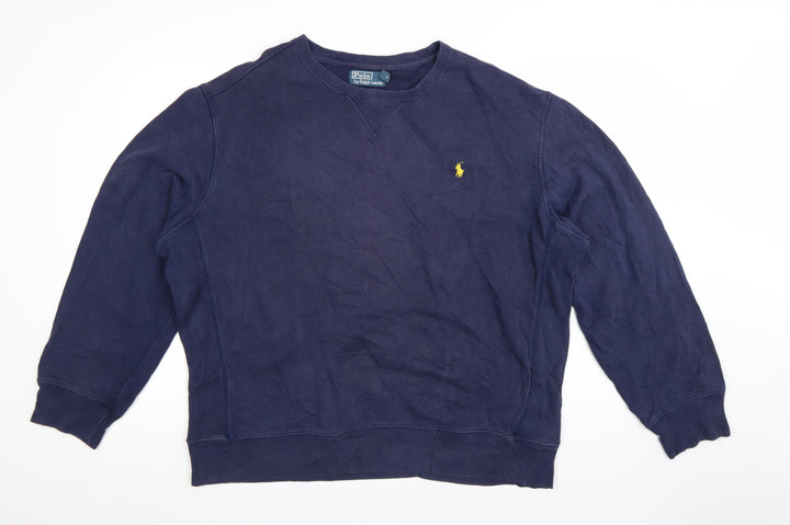 Polo Ralph Lauren Men's Blue XL Crew Neck Cotton Pullover Sweatshirt