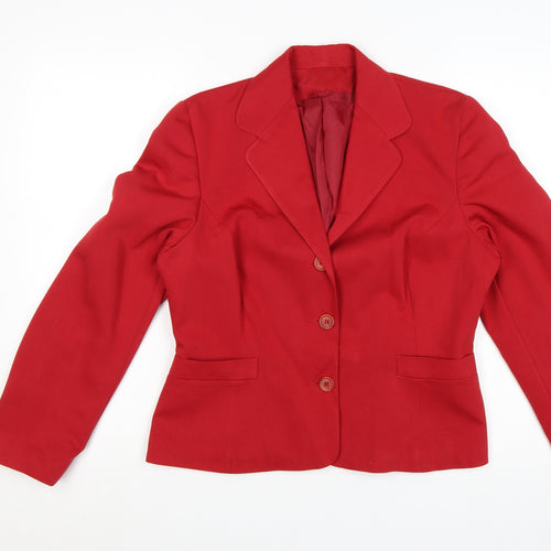 Dorothy Perkins Women's Red Blazer UK 14 Single-Breasted Classic Fit