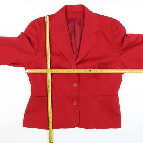Dorothy Perkins Women's Red Blazer UK 14 Single-Breasted Classic Fit