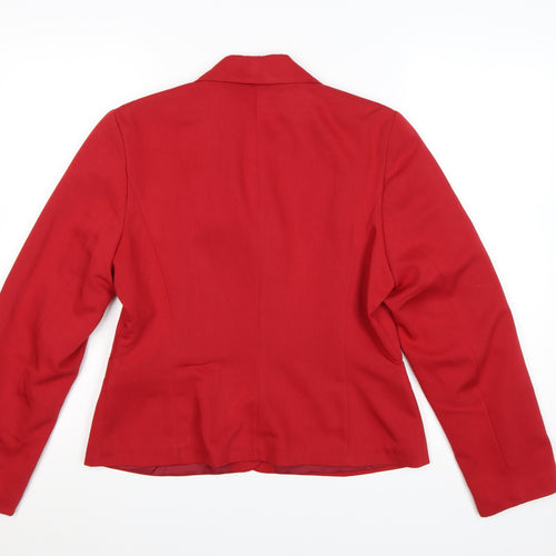Dorothy Perkins Women's Red Blazer UK 14 Single-Breasted Classic Fit