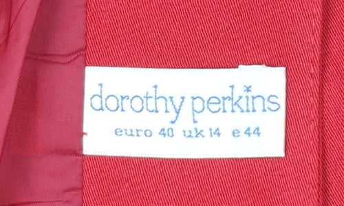 Dorothy Perkins Women's Red Blazer UK 14 Single-Breasted Classic Fit