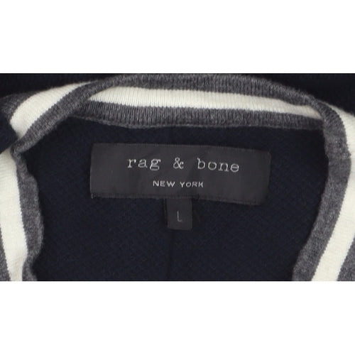 Rag & Bone Men's Black Knit Crew Neck Pullover Jumper Size L