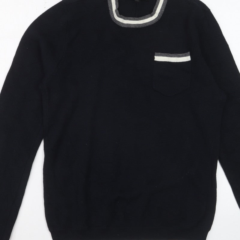 Rag & Bone Men's Black Knit Crew Neck Pullover Jumper Size L