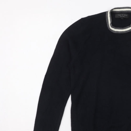 Rag & Bone Men's Black Knit Crew Neck Pullover Jumper Size L
