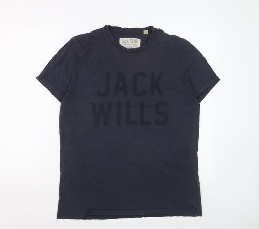 Jack Wills Men's Blue Cotton Crew Neck Short Sleeve T-Shirt M