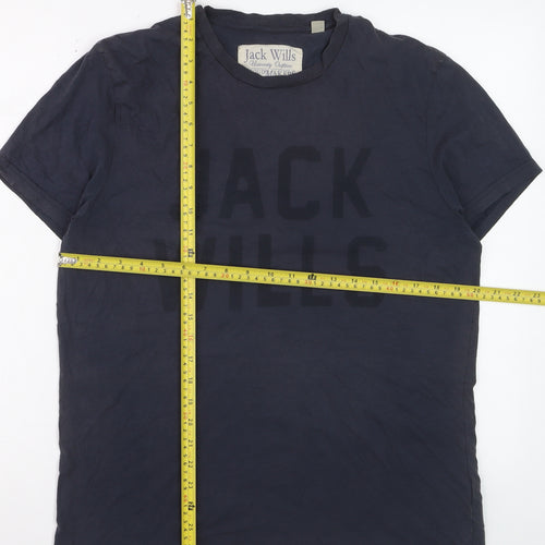 Jack Wills Men's Blue Cotton Crew Neck Short Sleeve T-Shirt M