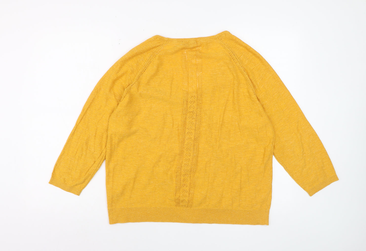 Fat Face Women’s Yellow Cotton V-Neck Cardigan Size 16