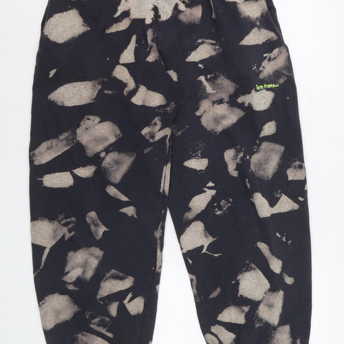 iets frans Women’s Black Bleach Print Jogger Trousers Size M