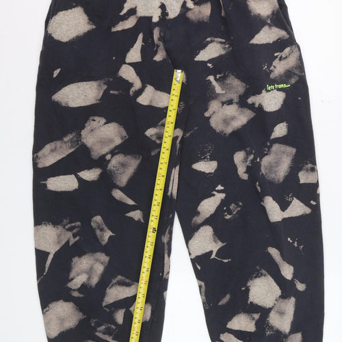 iets frans Women’s Black Bleach Print Jogger Trousers Size M