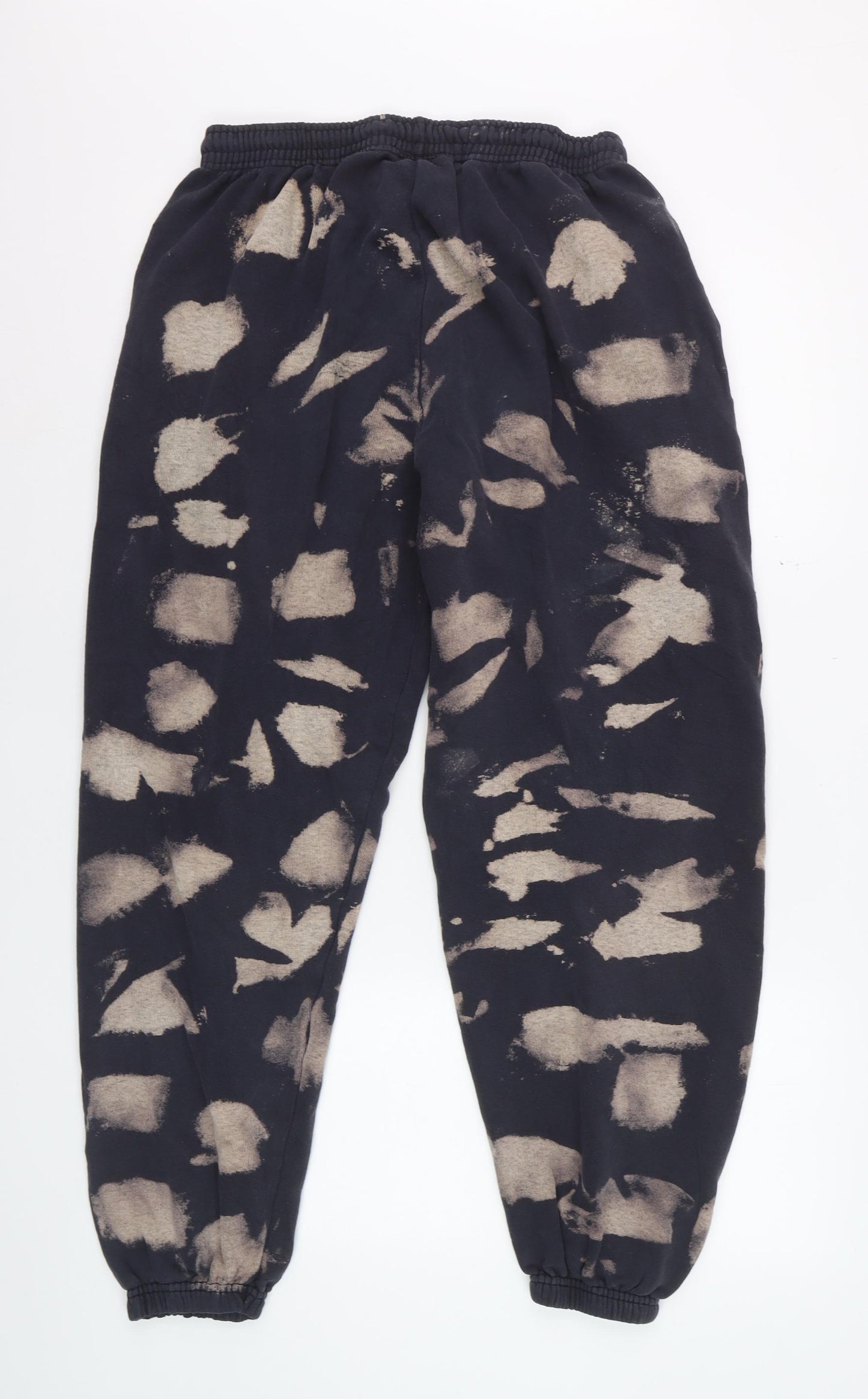 iets frans Women’s Black Bleach Print Jogger Trousers Size M