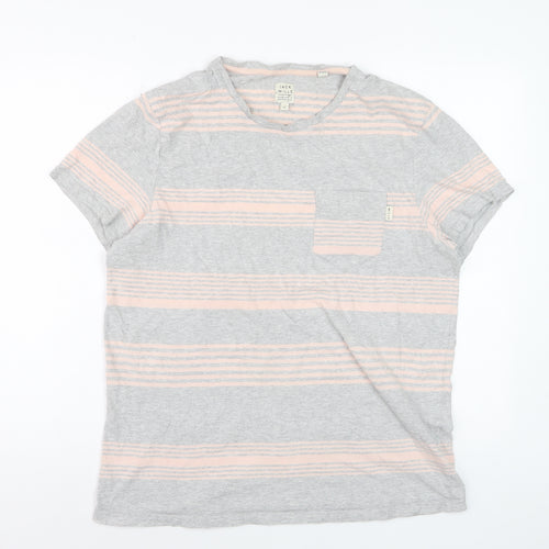 Jack Wills Men’s Grey Striped Cotton T-Shirt Size M Regular Fit