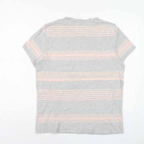 Jack Wills Men’s Grey Striped Cotton T-Shirt Size M Regular Fit