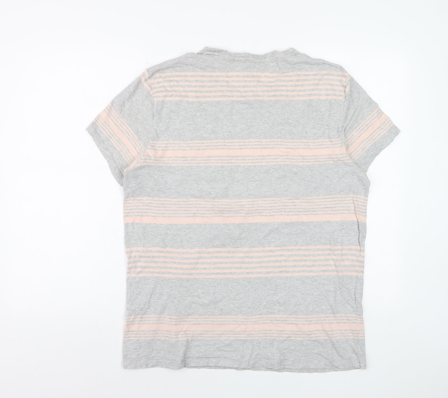 Jack Wills Men’s Grey Striped Cotton T-Shirt Size M Regular Fit