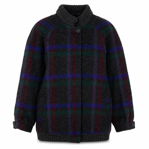 Braefair Women's Multicoloured Wool Check Mid-Length Jacket Size 12