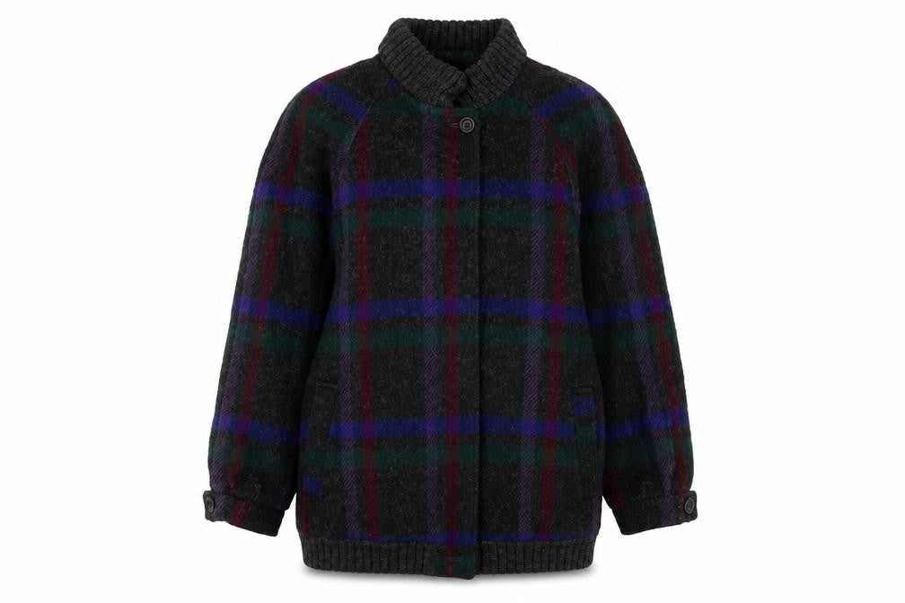 Braefair Women's Multicoloured Wool Check Mid-Length Jacket Size 12
