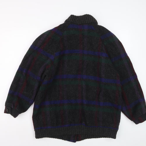 Braefair Women's Multicoloured Wool Check Mid-Length Jacket Size 12