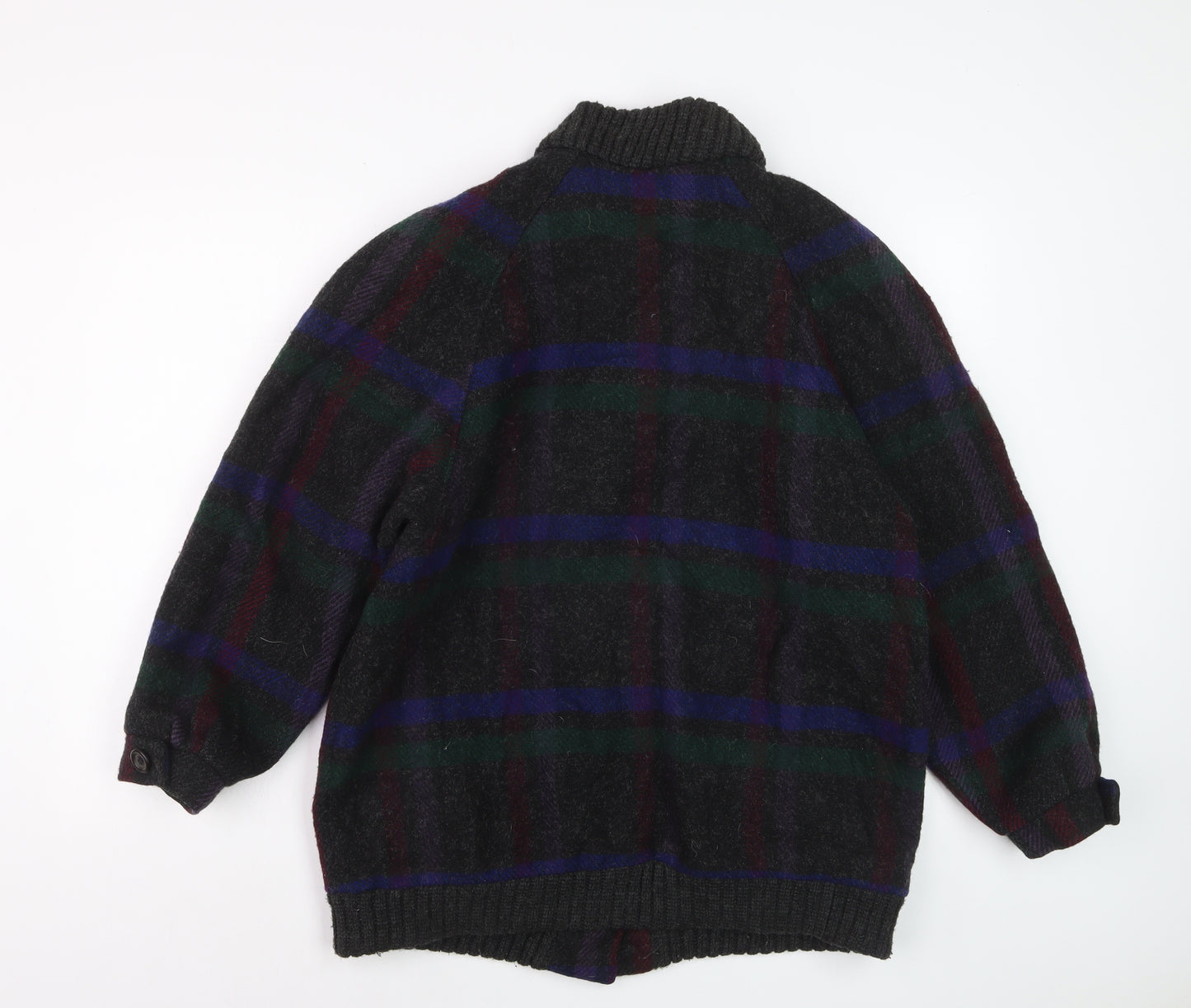 Braefair Women's Multicoloured Wool Check Mid-Length Jacket Size 12