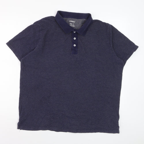 Livergy Men’s Blue Cotton Short Sleeve Polo Shirt XL