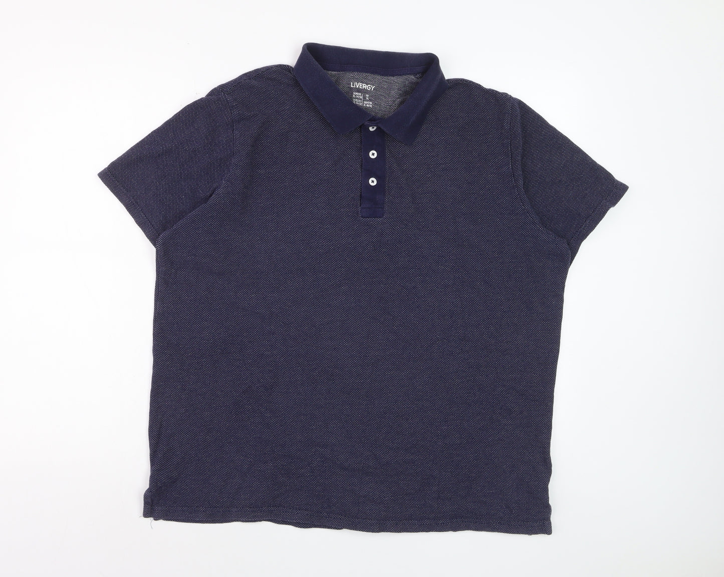 Livergy Men’s Blue Cotton Short Sleeve Polo Shirt XL