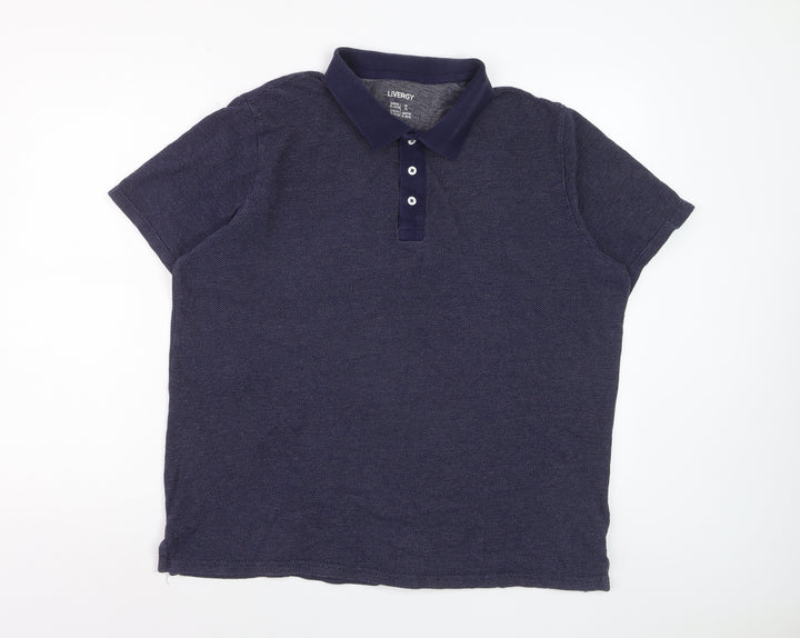 Livergy Men’s Blue Cotton Short Sleeve Polo Shirt XL