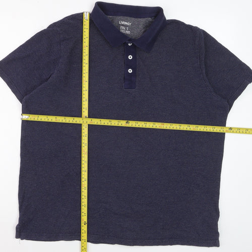 Livergy Men’s Blue Cotton Short Sleeve Polo Shirt XL
