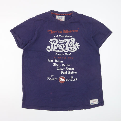 Pepsi Cola Men's Purple XXL Vintage Graphic Cotton T-Shirt