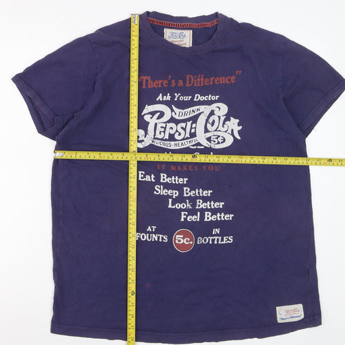 Pepsi Cola Men's Purple XXL Vintage Graphic Cotton T-Shirt
