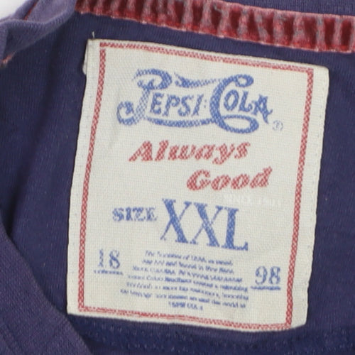 Pepsi Cola Men's Purple XXL Vintage Graphic Cotton T-Shirt