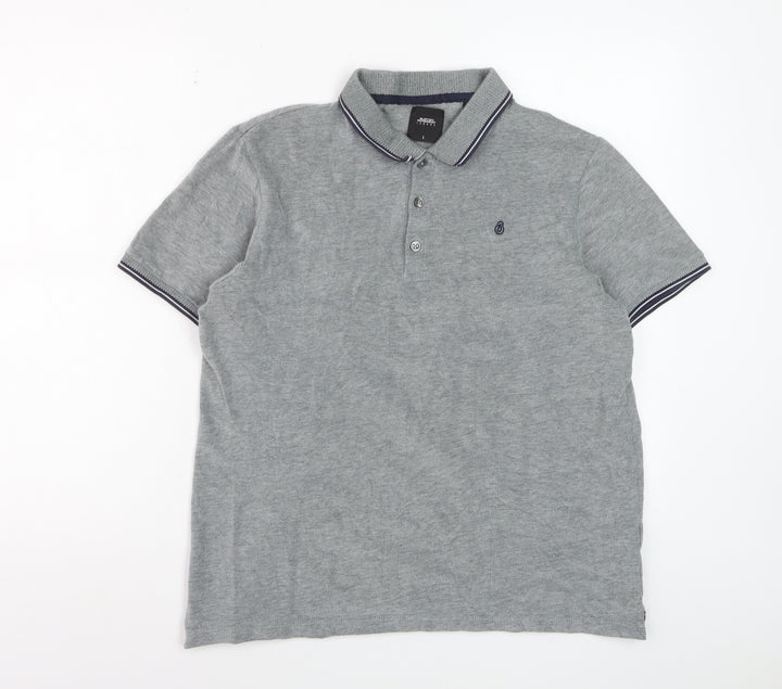 Burton Menswear London Grey Regular Fit Polo Shirt Size L
