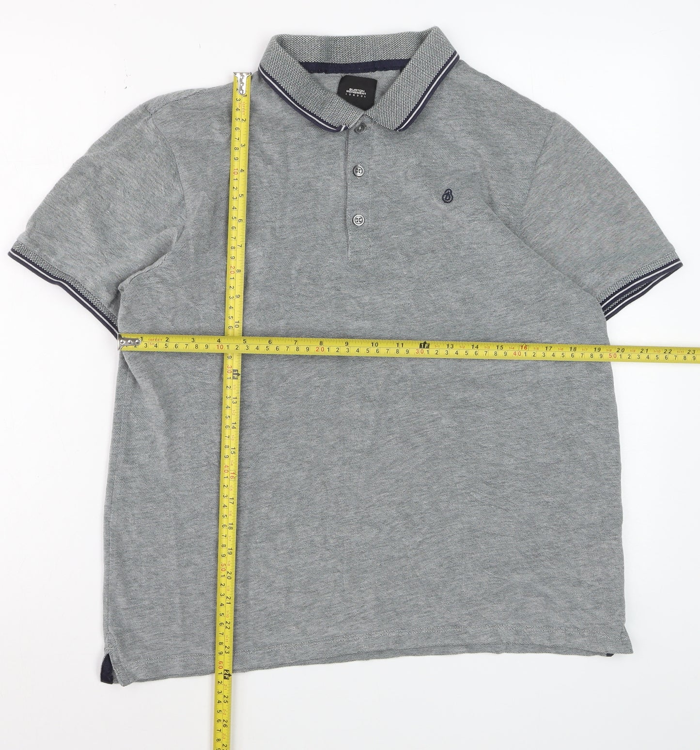Burton Menswear London Grey Regular Fit Polo Shirt Size L