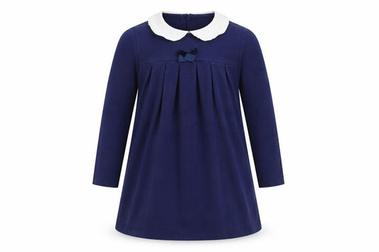 Trotters London Girls Blue A-Line Peter Pan Collar Dress 3 Years